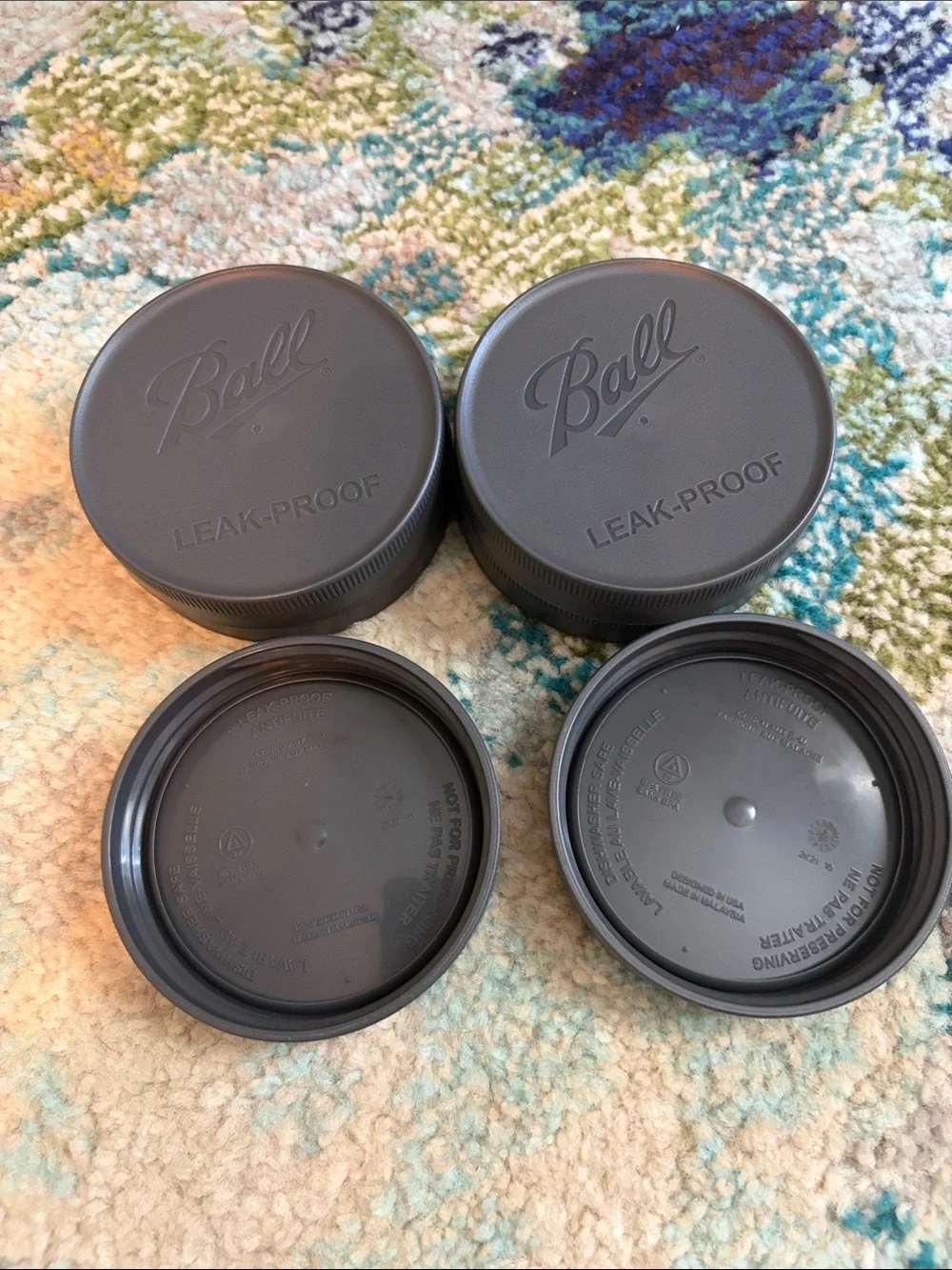 NIB - Ball Leak-Proof Lids, Wide Mouth - 6 lids